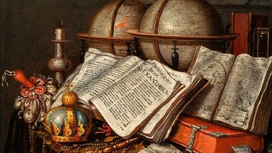 Edwaert Collier, vanité avec une couronne, deux globes et des livres.